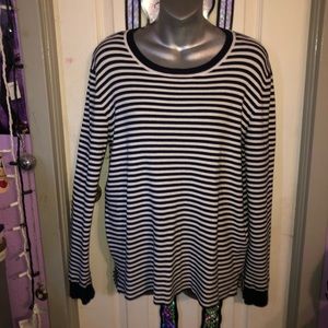 Micheal Khors striped navy blue and white sweater